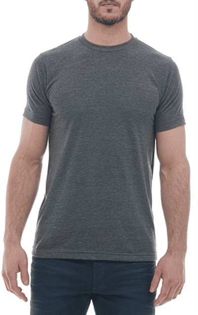 Am image of a Custom M and O Mens Deluxe Blend T Shirt in Heather Charcoal!