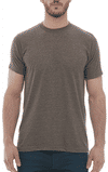 Am image of a Custom M and O Mens Deluxe Blend T Shirt in Heather Brown!