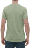 Am image of a Custom M and O Mens Deluxe Blend T Shirt in Heather Green!