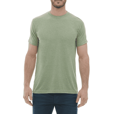 M and O Mens Deluxe Blend T Shirt in Heather Green
