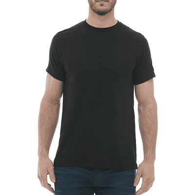 M and O Mens Deluxe Blend T Shirt in Black