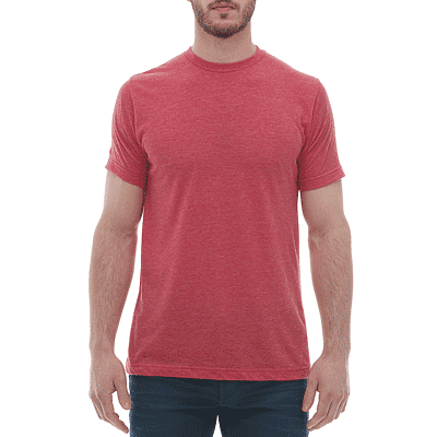 M and O Mens Deluxe Blend T Shirt in Heather Red