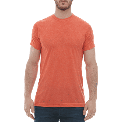 M and O Mens Deluxe Blend T Shirt in Heather Orange