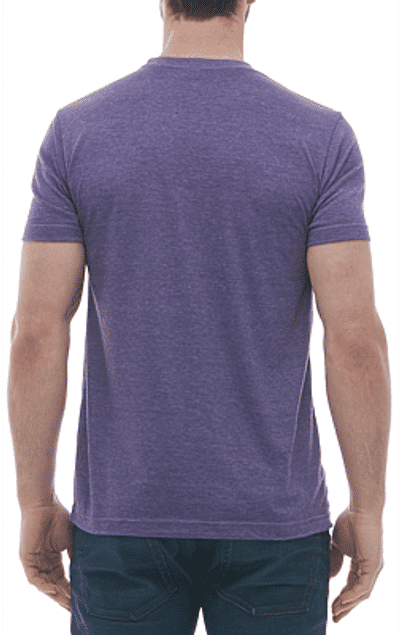 Am image of a Custom M and O Mens Deluxe Blend T Shirt in Heather Purple!