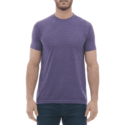 M and O Mens Deluxe Blend T Shirt in Heather Purple