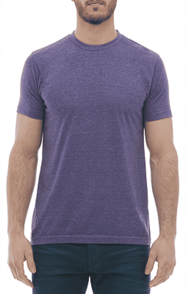 Am image of a Custom M and O Mens Deluxe Blend T Shirt in Heather Purple!