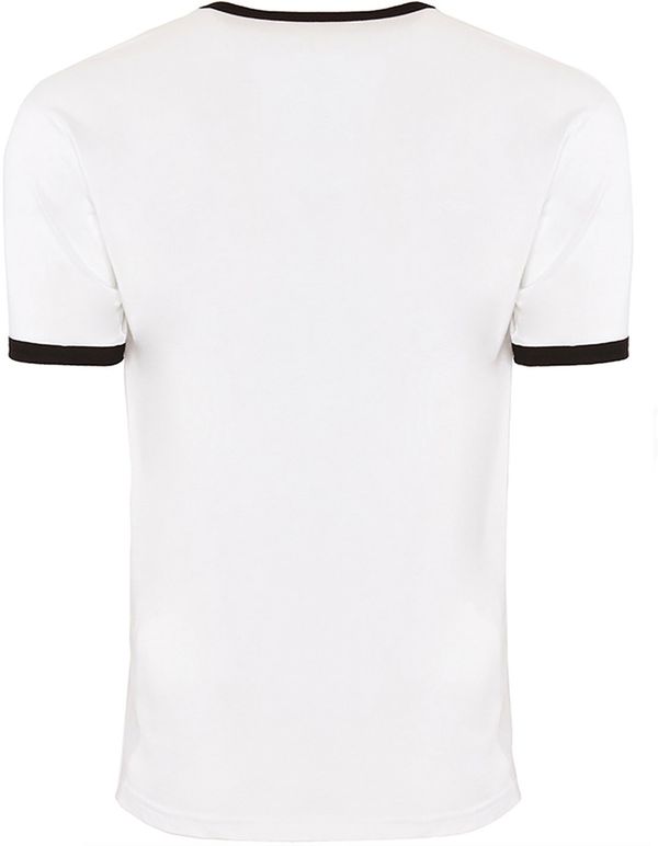 Am image of a Custom Next Level Unisex Ringer T Shirt in White/Black!