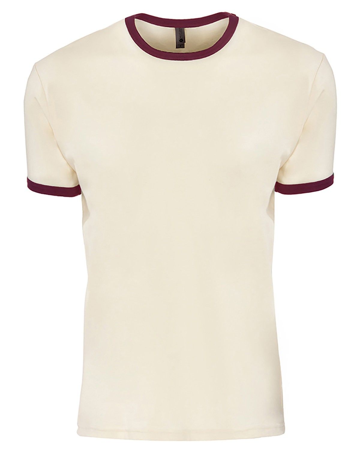 Next Level Unisex Ringer T Shirt in Natural/Maroon