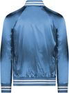An image of a Custom Augusta Sportswear Satin Baseball Jacket in Columbia Blue/White!