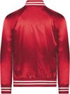 Am image of a Custom Augusta Sportswear Satin Baseball Jacket in Red/White!