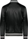 Am image of a Custom Augusta Sportswear Satin Baseball Jacket in Black/White!