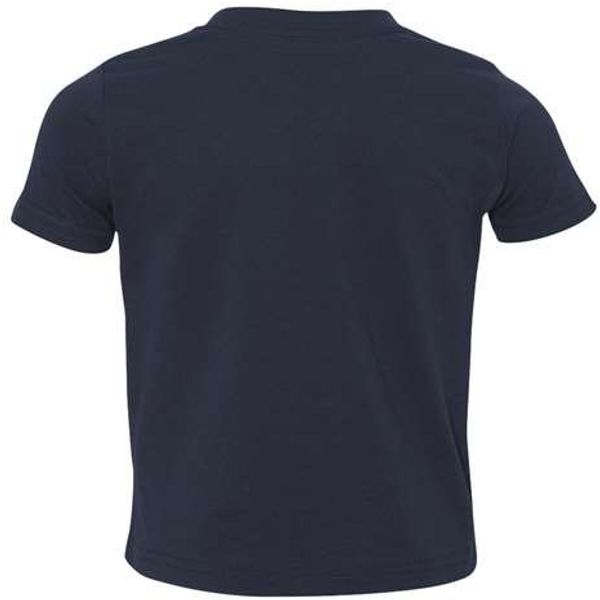 Am image of a Custom Rabbit Skins Toddler Fine Jersey Tee in Navy!
