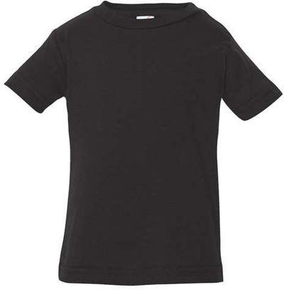 Am image of a Custom Rabbit Skins Infant Fine Jersey Tee in Black!
