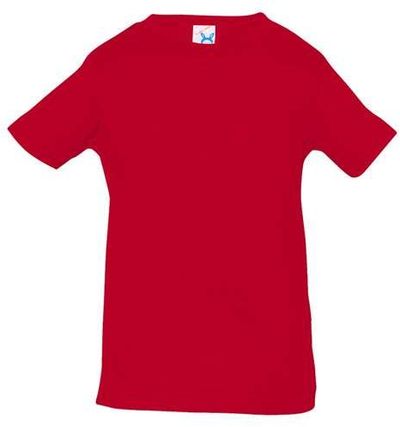 Am image of a Custom Rabbit Skins Infant Fine Jersey Tee in Red!