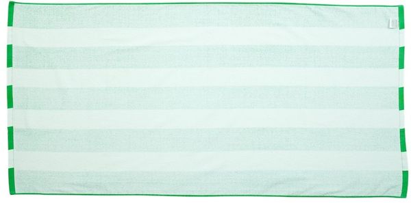 Am image of a Custom Cabana Stripe Velour Beach Towel in Kelly!