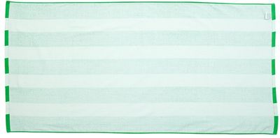 Am image of a Custom Cabana Stripe Velour Beach Towel in Kelly!