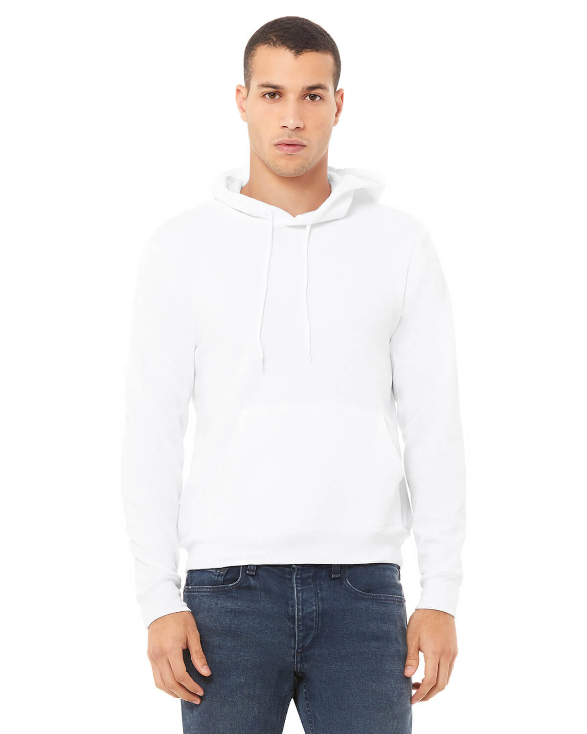 Bella and Canvas Unisex Sponge Fleece Pullover Hoodie in White