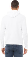 Am image of a Custom Bella and Canvas Unisex Sponge Fleece Pullover Hoodie in White!