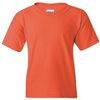 Am image of a Custom Gildan Heavy Cotton Youth T Shirt in Coral Silk!