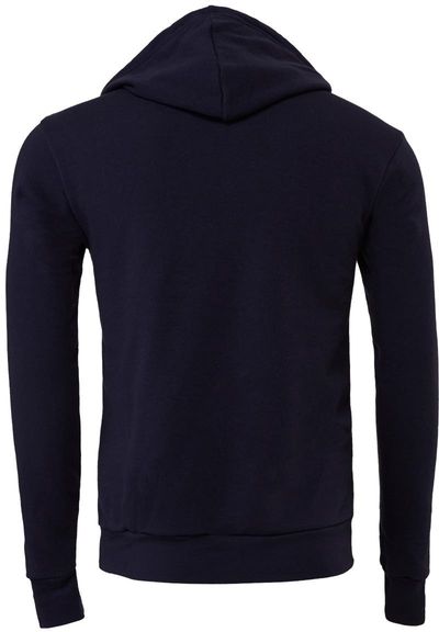 Am image of a Custom Bella and Canvas Unisex Sponge Fleece Pullover Hoodie in Navy!