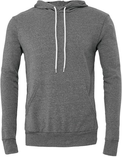 Am image of a Custom Bella and Canvas Unisex Sponge Fleece Pullover Hoodie in Deep Heather!