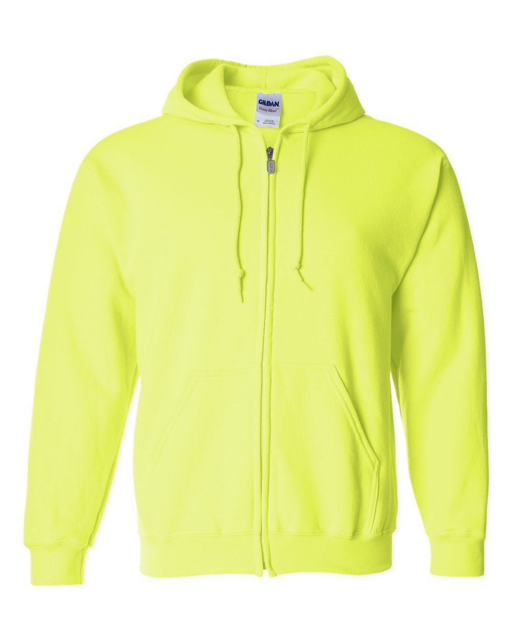 Gildan Heavy Blend Full Zip Hooded Sweatshirt in Safety Green