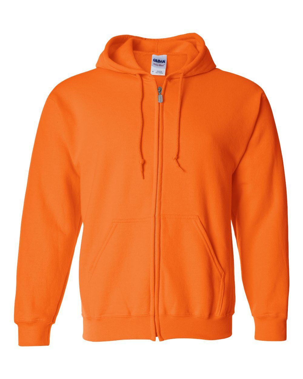 Gildan Heavy Blend Full Zip Hooded Sweatshirt in Safety Orange