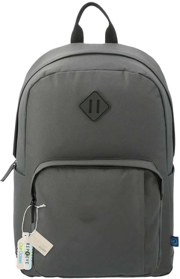 Am image of a Custom Repreve Ocean Everyday 15in Computer Backpack in Charcoal!