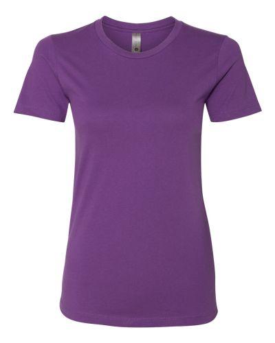 Next Level Womens Cotton Short Sleeve Boyfriend Crew in Purple Berry