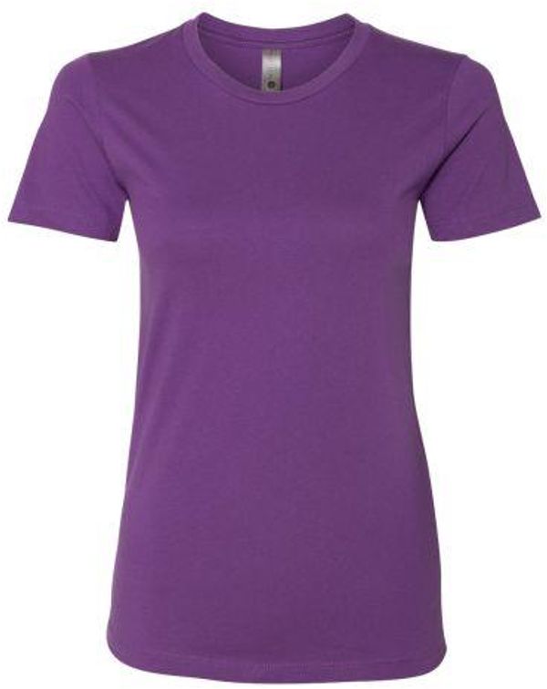 An image of a Custom Next Level Womens Cotton Short Sleeve Boyfriend Crew in Purple Berry!