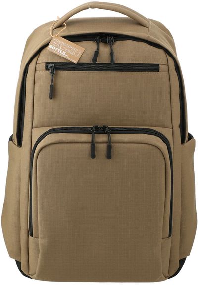 Am image of a Custom NBN Recycled Utility Insulated Backpack in Brown!