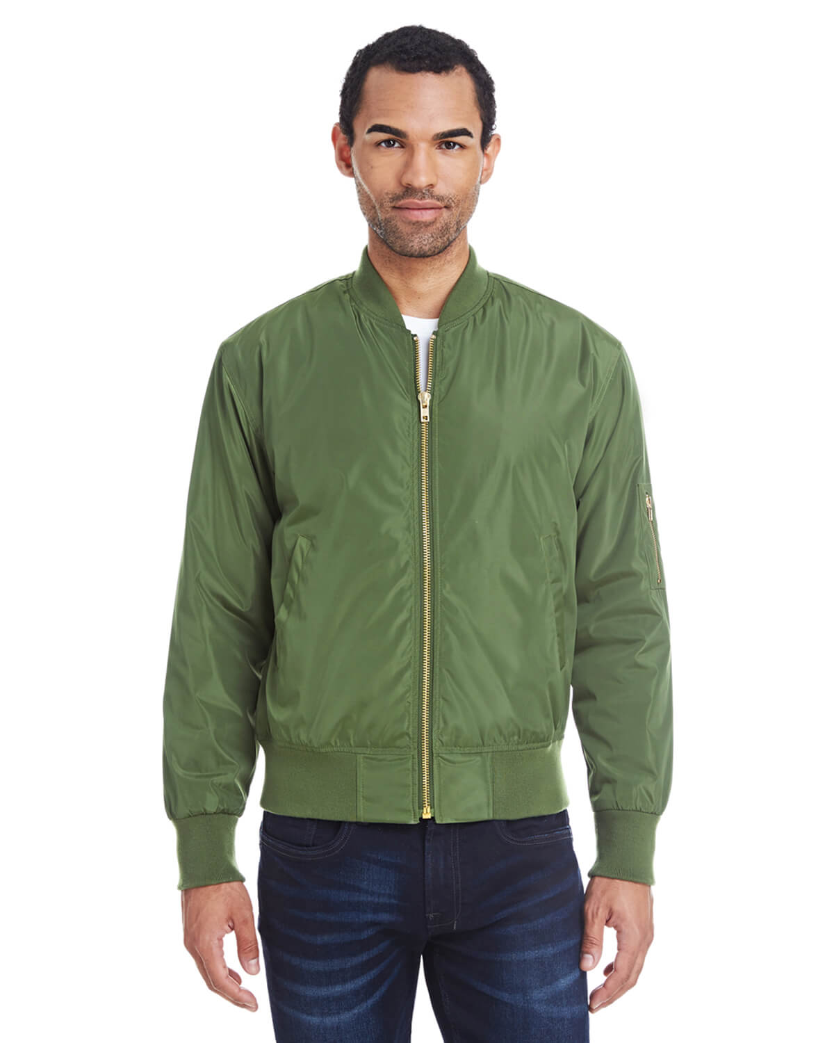 Threadfast Unisex Bomber Jacket in Army