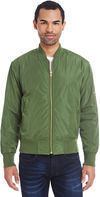 Am image of a Custom Threadfast Unisex Bomber Jacket in Army!