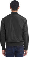 Am image of a Custom Threadfast Unisex Bomber Jacket in Black!