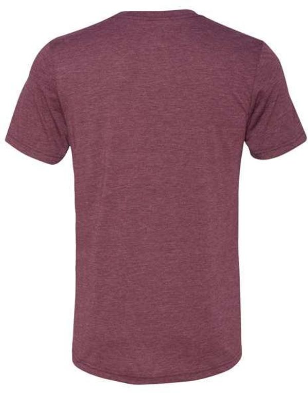 Am image of a Custom Bella and Canvas Unisex Triblend Tee in Maroon Triblend!