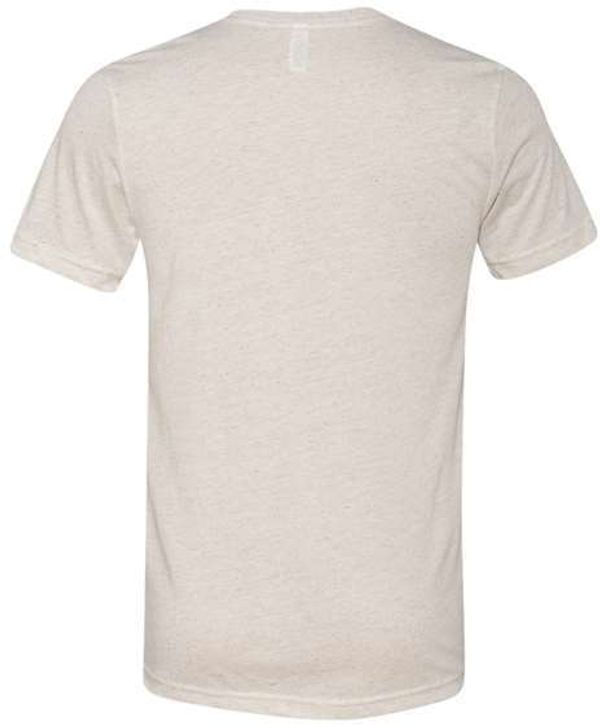 Am image of a Custom Bella and Canvas Unisex Triblend Tee in Oatmeal Triblend!