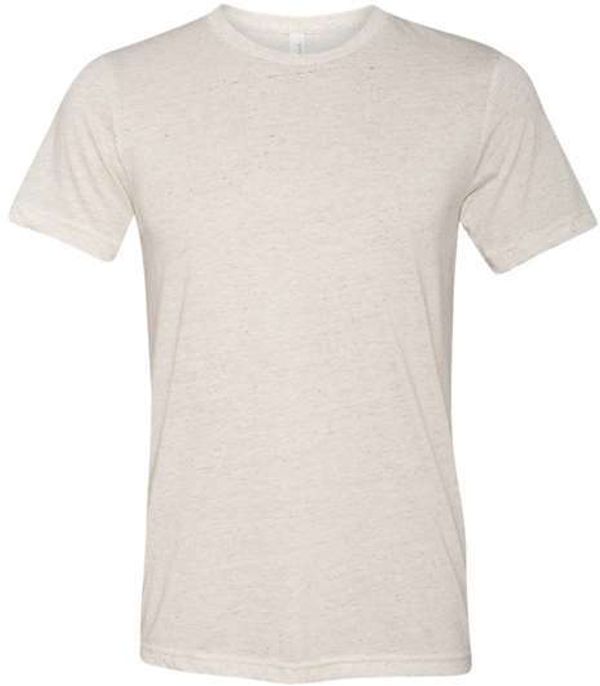 Am image of a Custom Bella and Canvas Unisex Triblend Tee in Oatmeal Triblend!