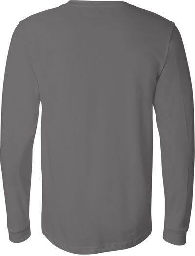 Am image of a Custom Bella and Canvas Jersey Long Sleeve T Shirt in Asphalt!
