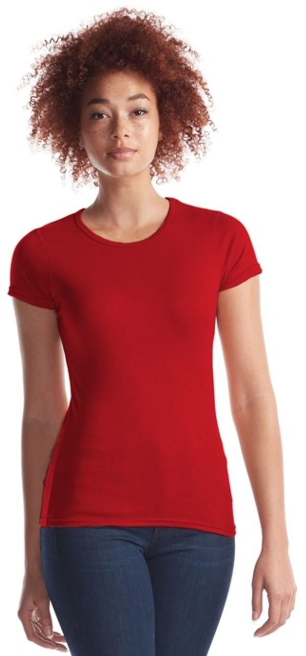 Am image of a Custom Jerico Bamboo Ladies Crewneck T in Retro!