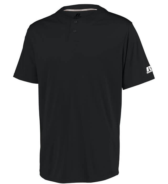 Russell Athletic Performance Two Button Solid Jersey in Black