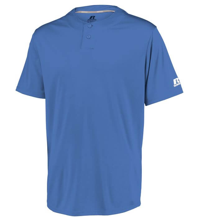Russell Athletic Performance Two Button Solid Jersey in Columbia Blue