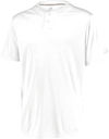 Am image of a Custom Russell Athletic Performance Two Button Solid Jersey in White!