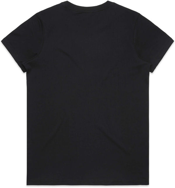 Am image of a Custom AS Colour Women's Maple Organic Tee in Black!