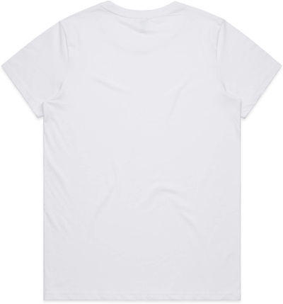 Am image of a Custom AS Colour Women's Maple Organic Tee in White!