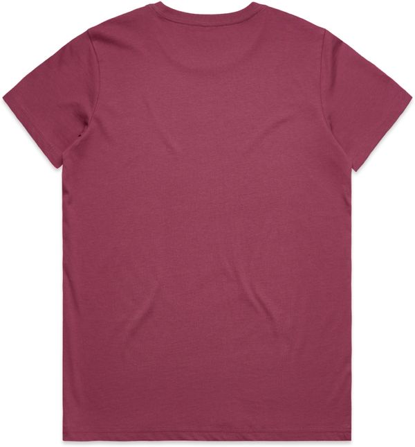 Am image of a Custom AS Colour Women's Maple Tee in Berry!