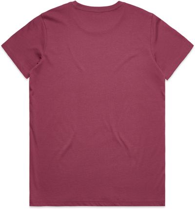 Am image of a Custom AS Colour Women's Maple Tee in Berry!