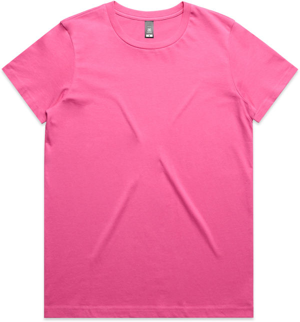 An image of a Custom AS Colour Women's Maple Tee in Charity Pink!