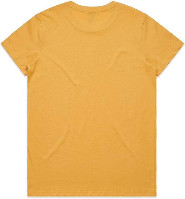 Am image of a Custom AS Colour Women's Maple Tee in Mustard!