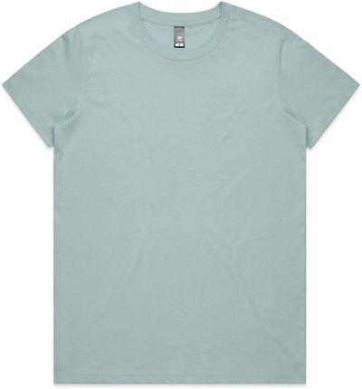 Am image of a Custom AS Colour Women's Maple Tee in Pale Blue!