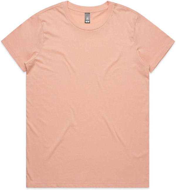 Am image of a Custom AS Colour Women's Maple Tee in Pale Pink!